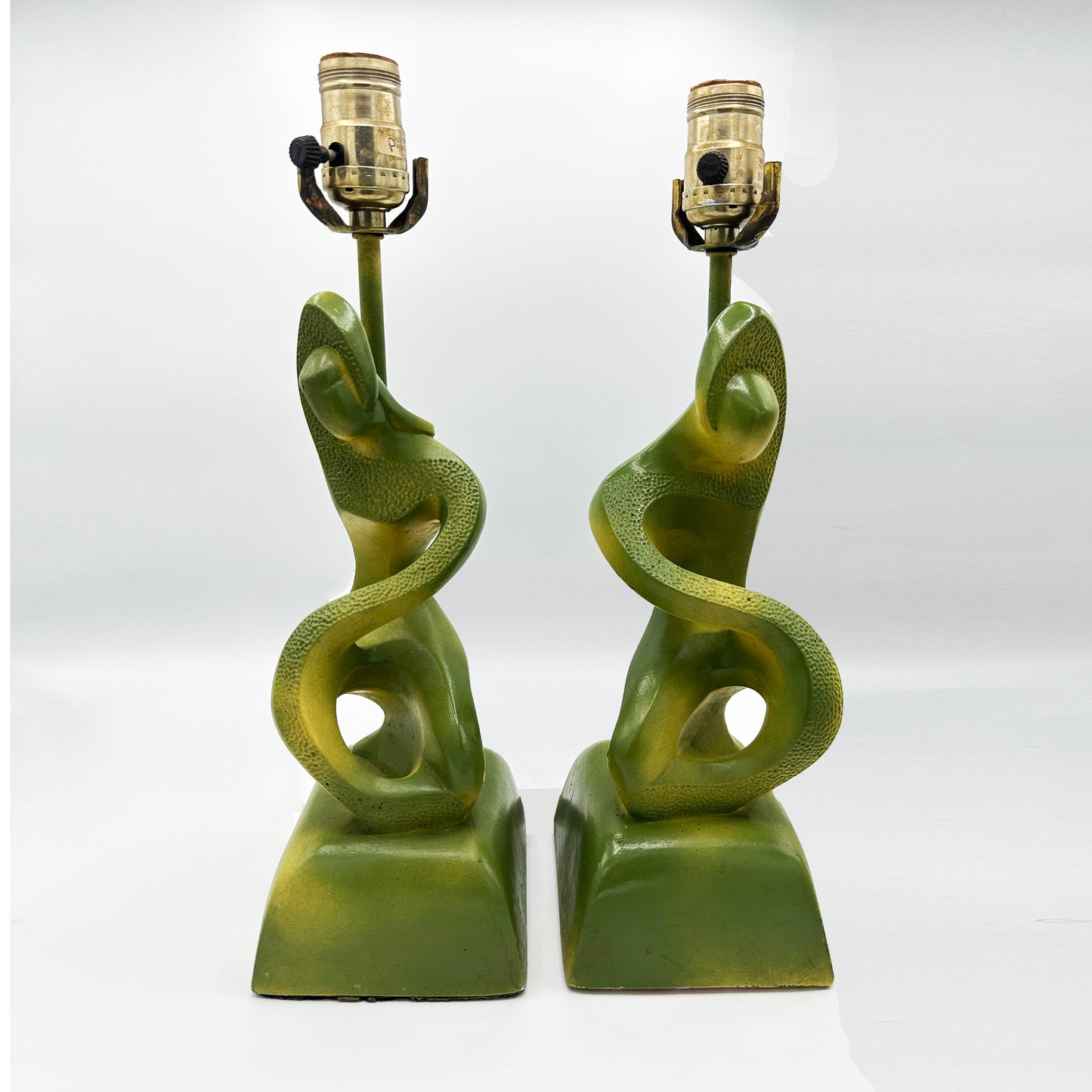 Mid Century Modern Weinberg Style Pair of Lamps by Faip
