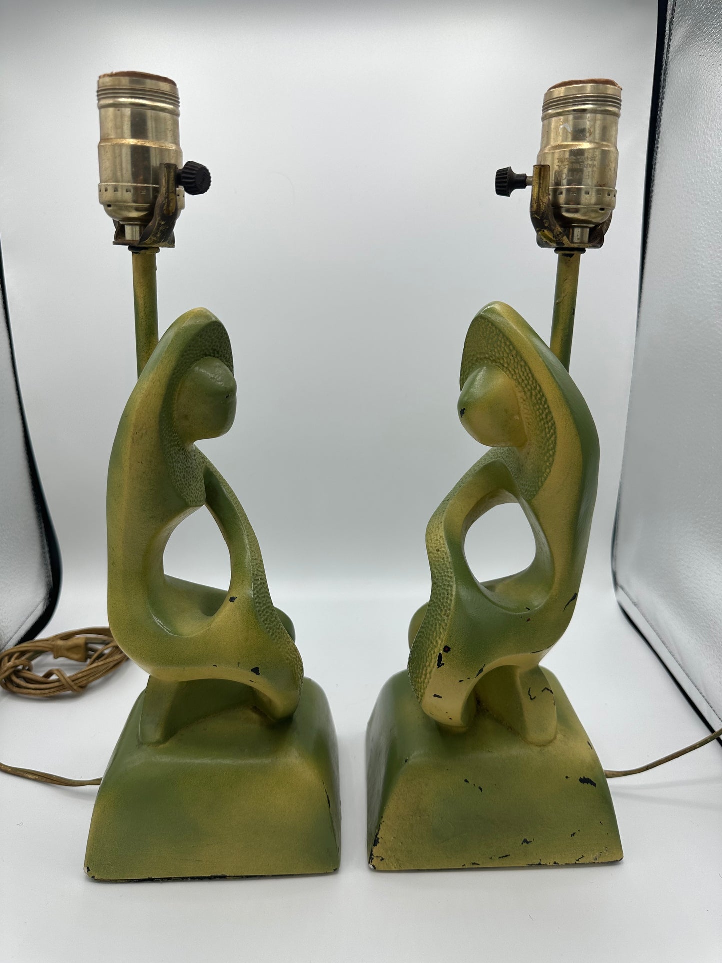 Mid Century Modern Weinberg Style Pair of Lamps by Faip