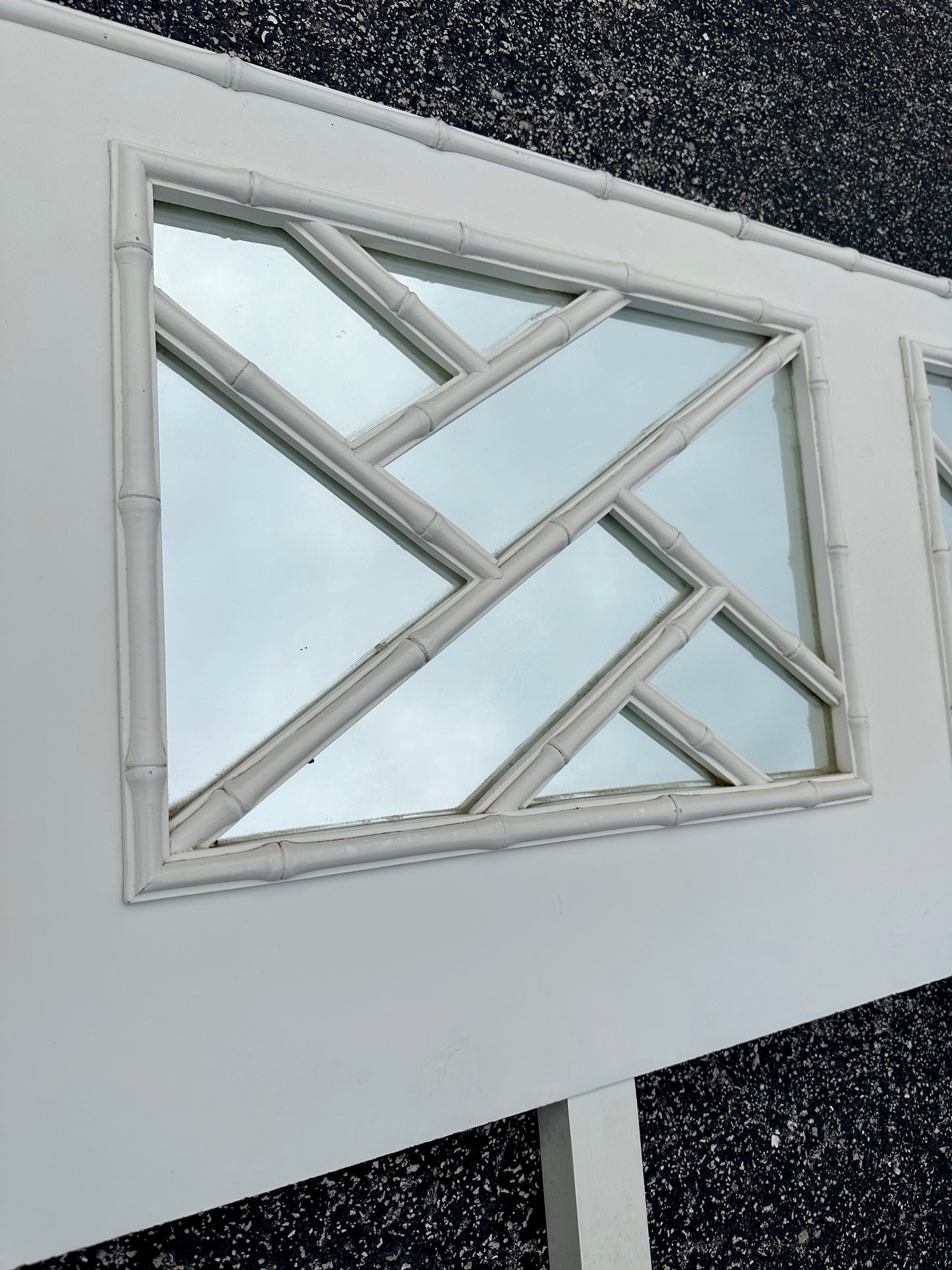 Omega Chippendale King Headboard Hollywood Regency Fretwork