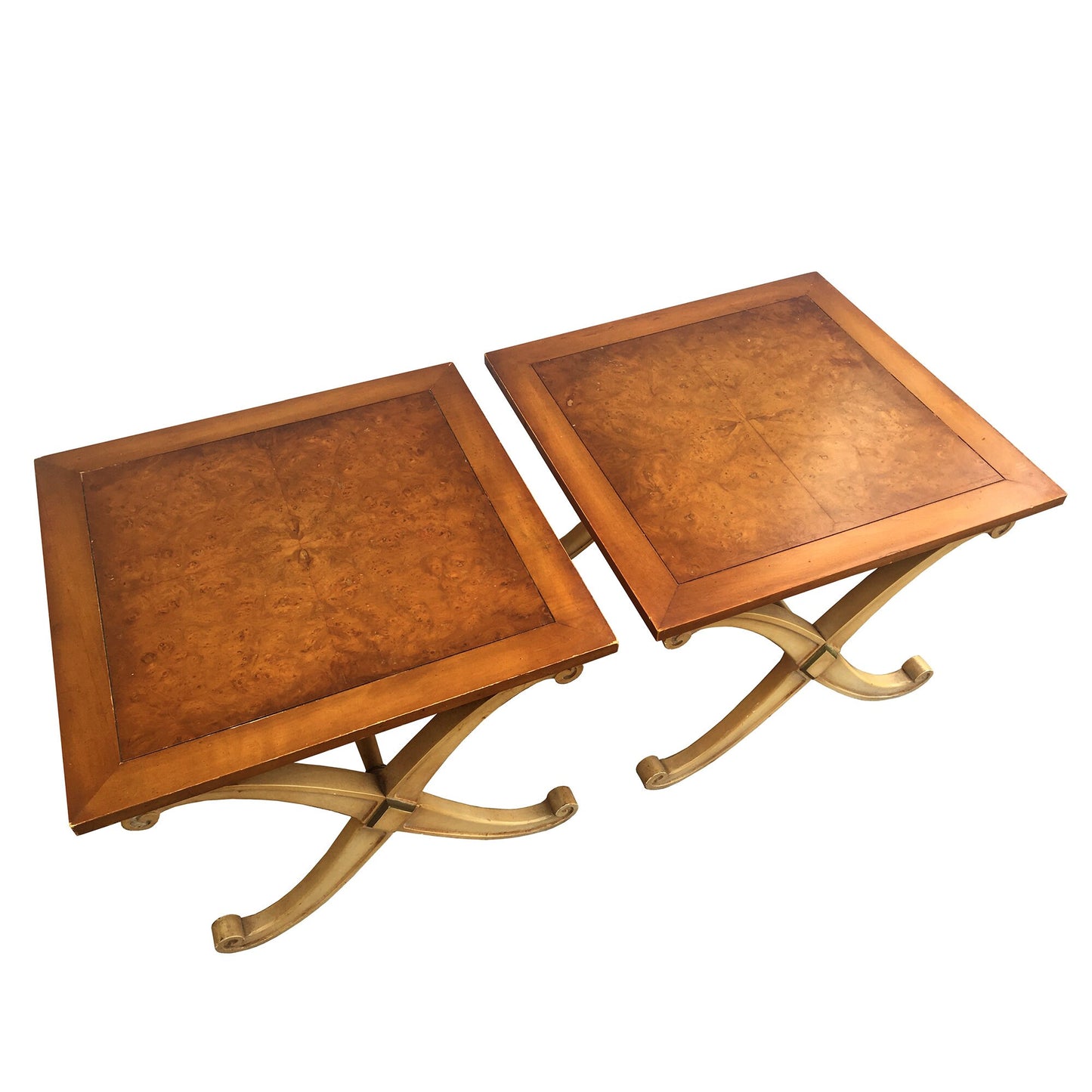 Vintage Weiman X Base Side Tables, Pair