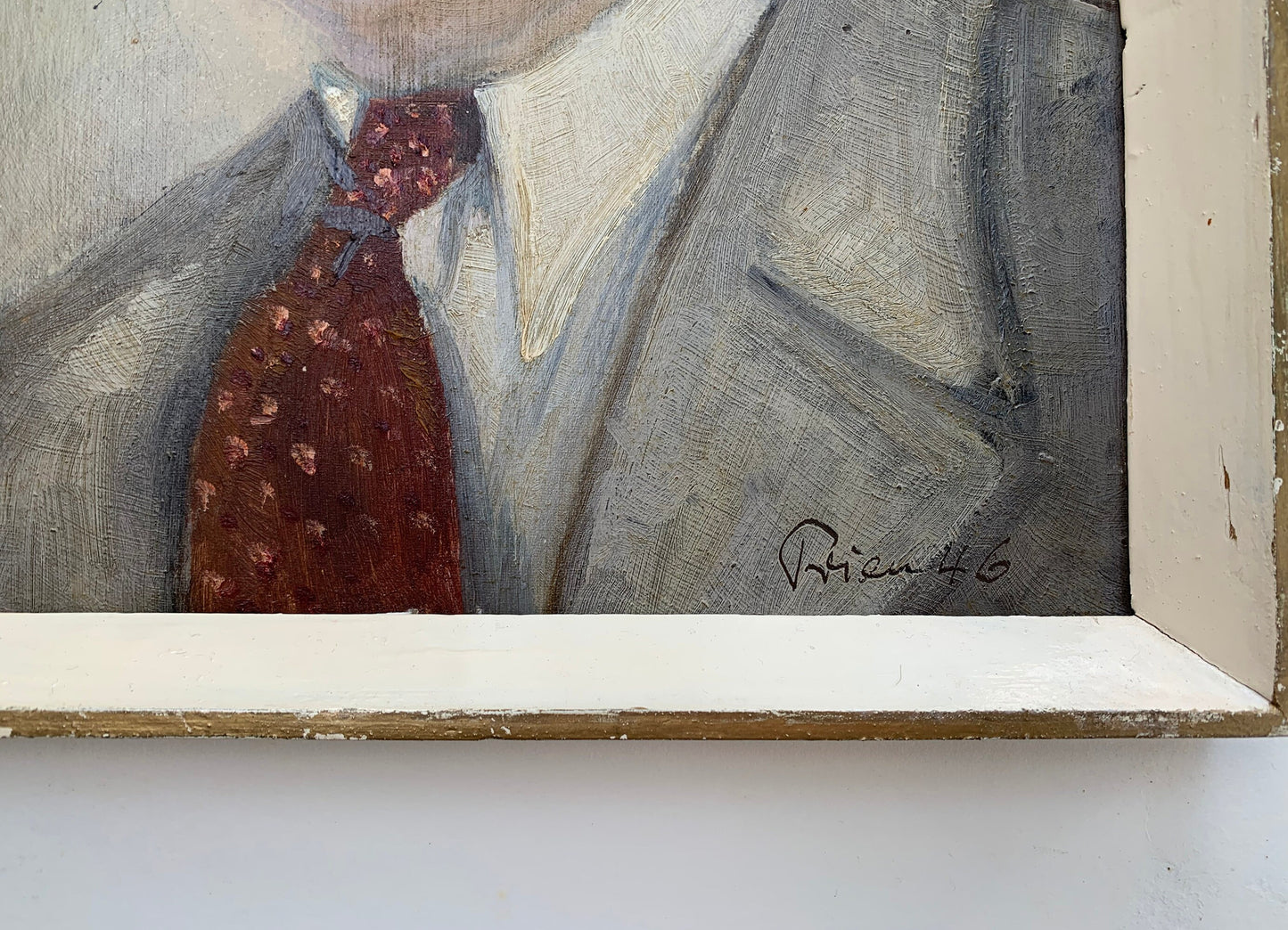 Vintage Couple Portrait Paintings Dated 1946 Germany