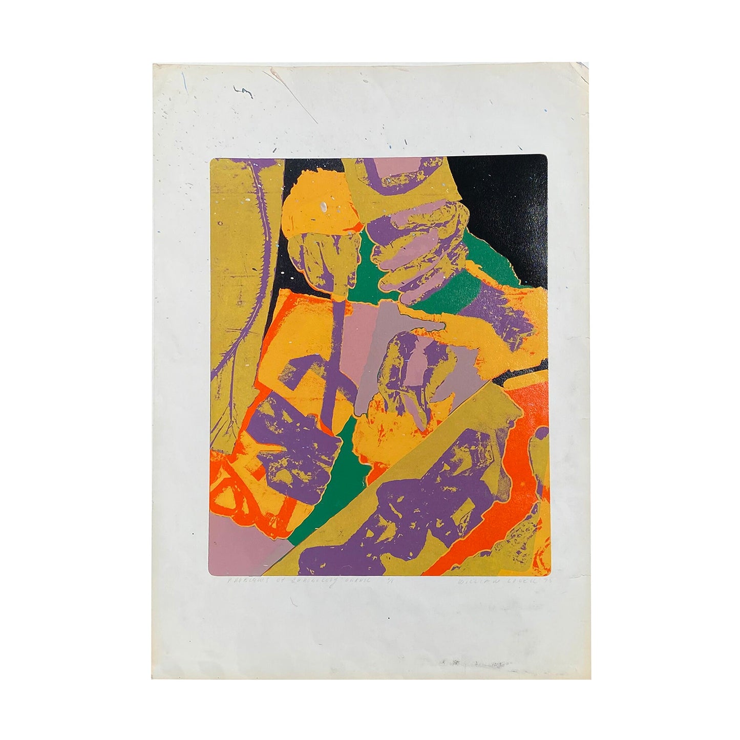 Abstract Screen Print William Lovell Mid Century Modern 1975